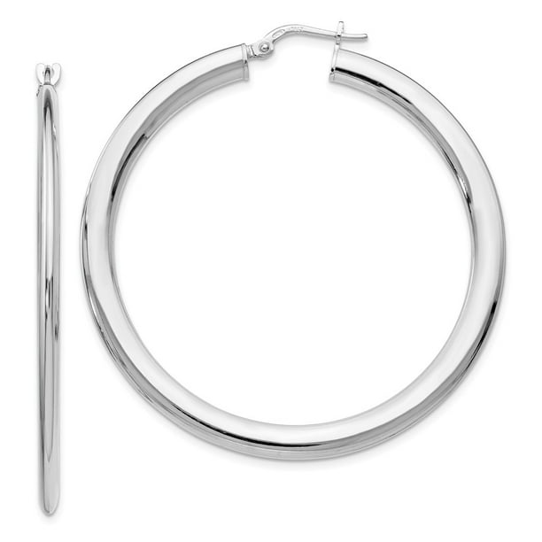 925 Sterling Silver Polished Hinged Hoop Earrings 925 Sterling Silver Polished Hinged Hoop Earrings